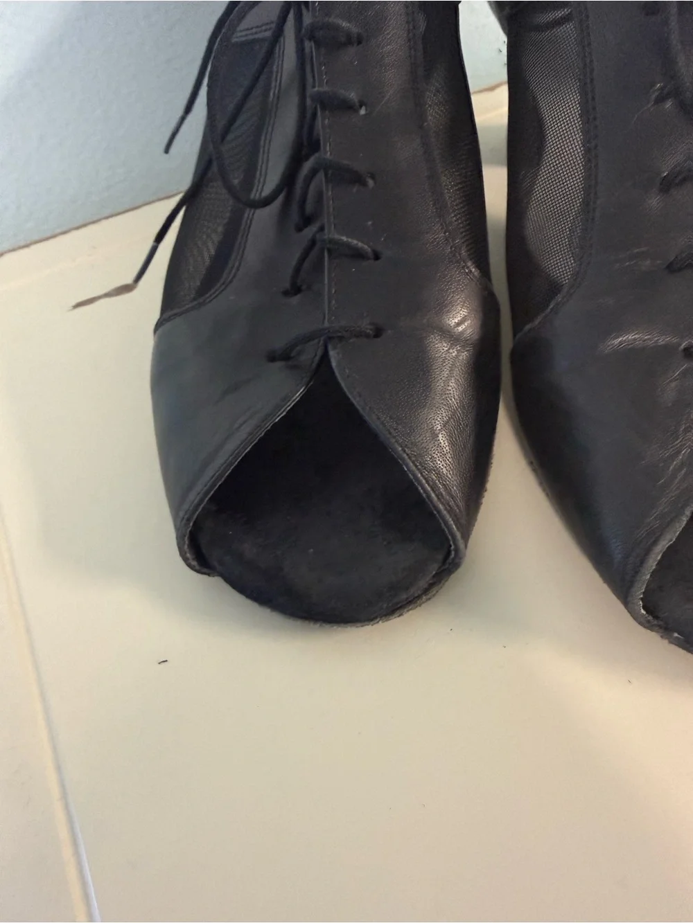Diamant German Ballroom Dance Shoes Women’s 9.5 Black Leather Mesh Latin w/ Box